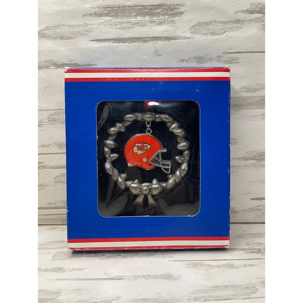 VTG Kansas City Chiefs NFL Pewter Wreath Ornament Papel Giftware Officially Lic